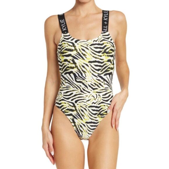 Kendall & Kylie Other - Kendall + Kylie Women's Acid Zebra Brand Band One-piece Swimsuit Size Me…